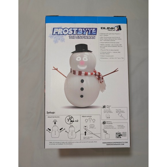 Blink Tech Frostbyte The Snowman Animated Talking Singing Christmas Decor 3D NEW - Picture 4 of 6
